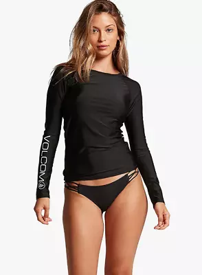 Volcom Juniors' Long-Sleeve Rash-Guard Cover-Up Swimsuit Black Size M 2821 • $24.29