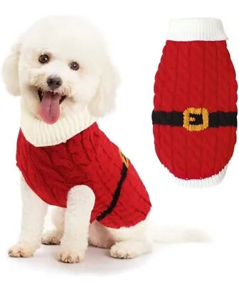 COUNER Dog Sweater Classic Warm Knitwear Turtleneck Christmas  Santa • $5