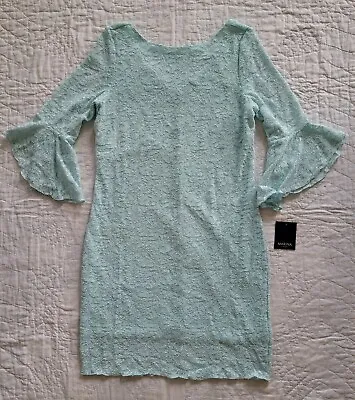 MARINA Women's Lace Bell 3/4 Sleeve Dress Mint GREEN Size 14  NWT • $39.99