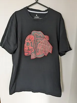 Native American Red Skull Black T-Shirt Size Large • £5.99