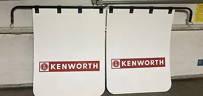 Kenworth Truck Oem White Semi Truck Mud Flaps With Hanger Brackets Left&Right • $55