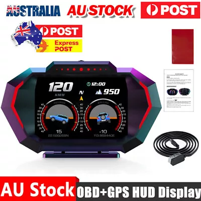 OBD + GPS HUD P24 Car OBD Head Up Display HUD On Board Digital Speedometer AU • $52.24