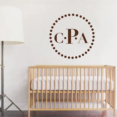 Nursery Monogram Decal Personal Monogram Wallpaper Initials Removable Art B49 • $77.95