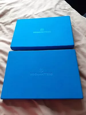 Yogamatters Set Of 2 Hard Foam (half) Blocks Blue Used In V. Good Condition • £6.50