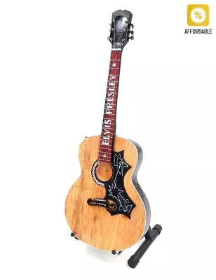 Mini Guitar Elvis Style Mahogany Wood Hand Painted Gift For Guitarist Musician • $61.76