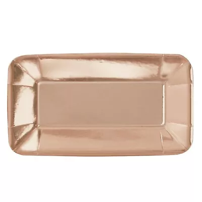 ROSE GOLD FOIL APPETISER-RECTANGLE -Baby Shower Party Supplies Tableware 53278 • £2.89