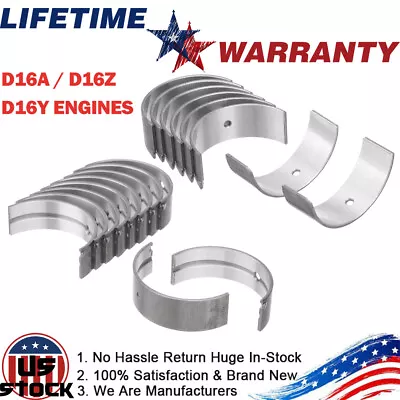 Main Rod Bearings Kit Set For Honda Civic CRX Acura Integra 1.6 D16A6 D16Y7 D16a • $39.95