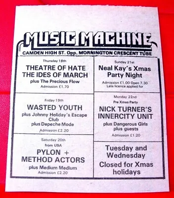 Theatre Of Hate/Wasted Youth/Pylon Vintage ORIG 1980 Press/Mag ADVERT 4.5 X 3.5  • £1.99