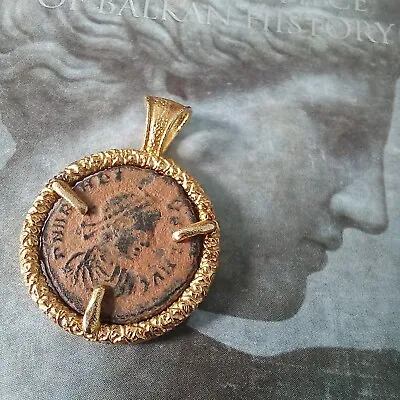Gilded Jewelry Pendant With Roman Empire Authentic Antique Coin • $242