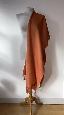 Atacama Nwot Hampstead Bazaar Large Orange Alpaca-silk Fringe Pashmina • £45