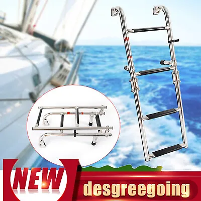 4 Step Boat Ladder Telescoping Swim Upper Platform Marine Yacht Stainless Steel • $53.20
