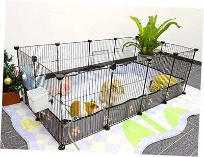 Guinea Pig Cages 8 Sq Ft Expandable C&C Cage Habitats For 2 Grey-Rope Liner • $60.19