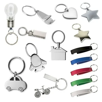 Keyring Blank Metal Keychain Handbag Charm Heart Star Key Ring Valentines Gifts • £4.99