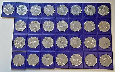 Full Set Of 29 Olympic Collectible UK 50p  Coins. Previously Circulated • £82