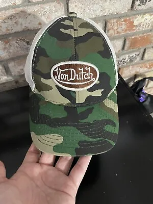 Von Dutch Camo Camouflage Snapback Hat / Cap With White Mesh  • $44.99