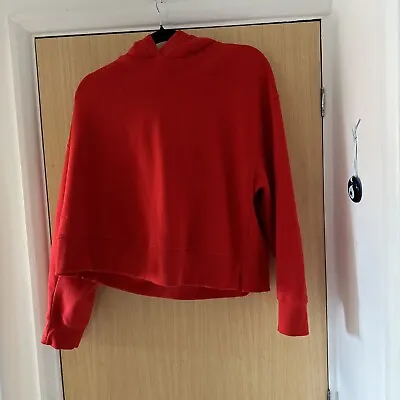 Zara Women’s Red Cropped Pullover Hoodie Long Sleeve Size XL Fleece Lined • £7