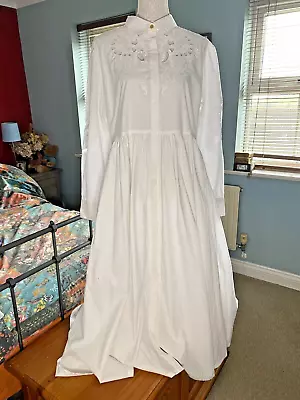 BNWT Coast White Embroidered Cutaway Victorian Look Cotton Dress Size 18 • £30