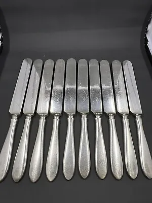 Vintage J. Russell & Co 1834 SilverPlate Dinner Knives (Solid Handles)-Set Of 10 • $22.50