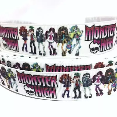 GROSGRAIN RIBBON 7/8  Monster High Princesses M5 Printed USA SELLER • $0.99