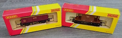 Boxed Hornby Railroad Oo Gauge R6368 Br 20 Ton Brake Van & R6372 Lwb Open Wagon • £12.99