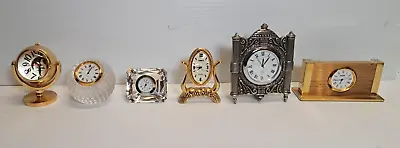 Lot Of 6 Miniature Clocks Elegant Theme XanaduFifth AveLenoxNeiman M Lot 2 • $46.71