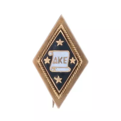 Yellow Gold Delta Kappa Epsilon Badge - 14k Antique 1906 Enamel Fraternity Pin • $289.99