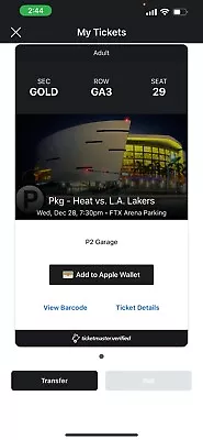 Miami Heat Parking - Gold • $150