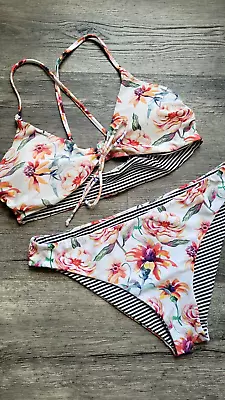 Zaful Size XL Swim 2 Piece Bikini Reversible Floral Set • $7