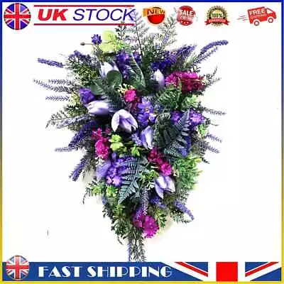 £10.99 • Buy Spring Wreath Flower Farmhouse Garland Front Door Swag Wall Hanging Home Decor #