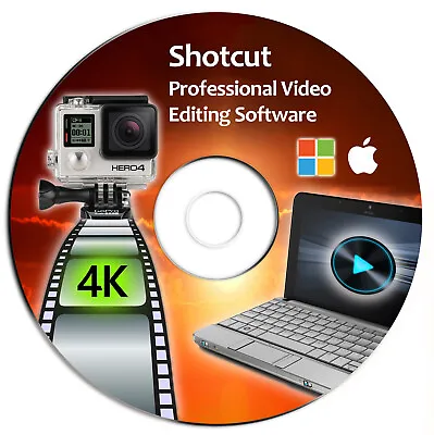 Shotcut Professional HD Video Editing Software Suite-4K Movie-Windows/Mac-on CD • $9.98