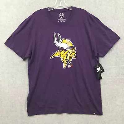 '47 Mens Size XL Minnesota Vikings Purple Short Sleeve T-Shirt NWT • $19.99