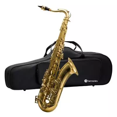 Harmonics HTS-100L Bb Tenor Saxophone With Luxury Case Gold Lacquer B Flat Sax • $738