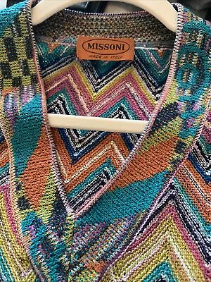 Missoni Multicolor Chevron ZigZag Cotton Vest Sweater M ? • $145