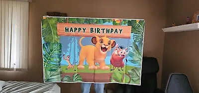 Lion King Happy Birthday Banner 60x40 • $9.99