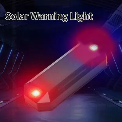 Car Parts Solar Red LED Warning Light Night Ride TailLight Anti-rear Strobe Lamp • $2.99