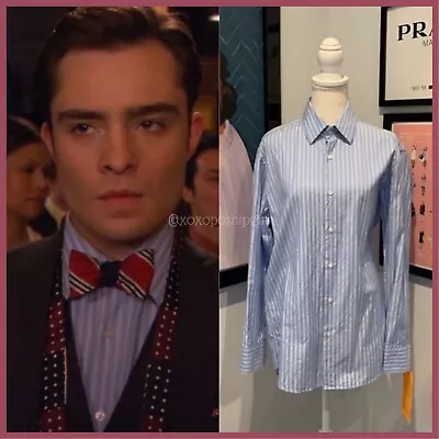 £1135.66 • Buy SCREEN WORN Chuck Bass HUGO Hugo Boss Dress Shirt Blue M 16 / 32-33 Gossip Girl