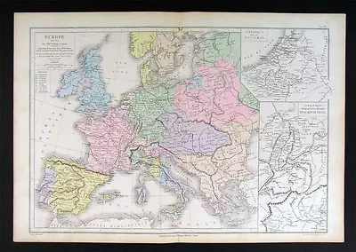 1882 Drioux Map Euorpe In 1715 After Louis XIV France • $9.99