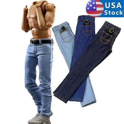 1/6 Scale Soldier Classic Jeans & Belt Model For 12'' Male Action Figure Body • $12.65