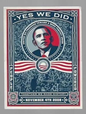 Barack Obama 2008 Election Sticker Decal Yes We Did United Toward Progress • $5