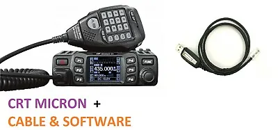 £118.75 • Buy CRT Micron UV Dual Band PMR VHF & UHF FM Mobile Ham Radio Transceiver + CABLE 