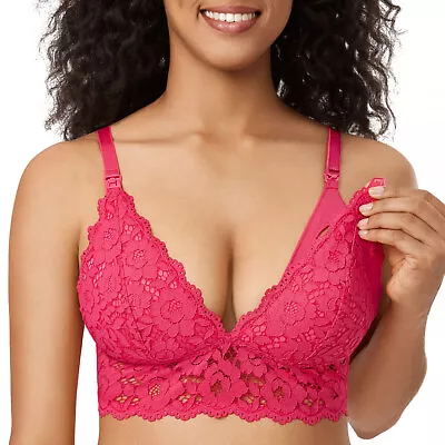 MOMANDA Women's Lace Nursing Bra Wirefree Padded Maternity Bralette • $25.74