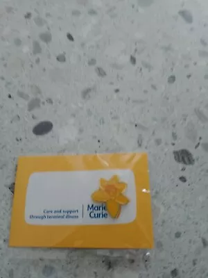 Marie Curie Cancer Care Enamel Daffodil Lapel Pin Badge  Charity  New In Pack • £4.85