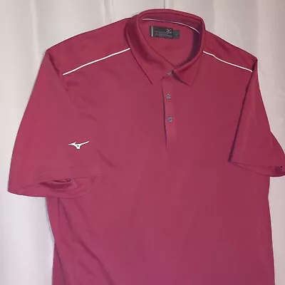 Mizuno Polo Shirt Mens XL Pink Short Sleeve Casual Golf Logo • $13.50