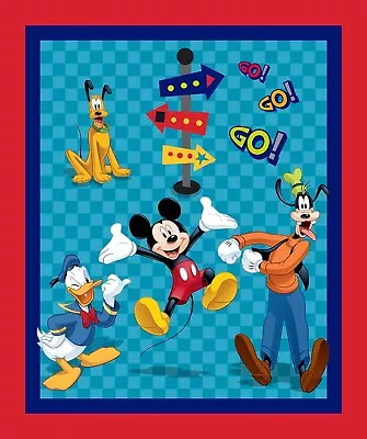 Springs Creative Disney Mickey Mouse  Friends On The Go  Fabric Panel 43  X 35  • $14.99
