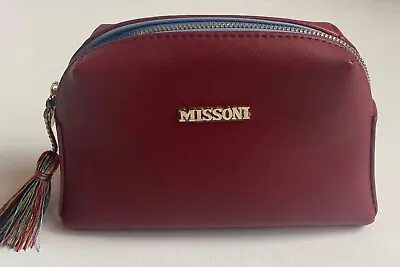 MISSONI Burgundy Travel Cosmetic Bag W Tassel Exclusively For Saudia • $34.99