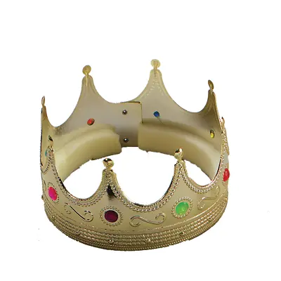 Medieval Jubilee Mythological King Queen Royal Plastic Gold Crown With Foam • £11.99