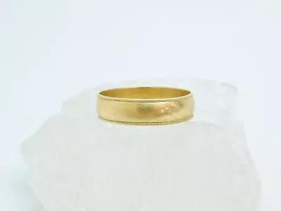 10K Yellow Gold Textured Edges Mens Wedding Band Ring 3.7g • $95