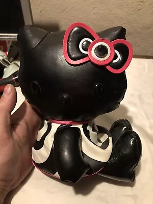 MAC Cosmetics Hello Kitty Black Faux Leather Plush Doll Limited Edition 2008 Rea • $19.49