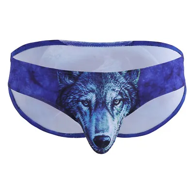 Novelty Men Briefs Wolf Leopard Print  Shorts Underwear Underpants Bulge Pouch • $12.99