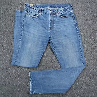 J Crew Jeans Mens 34x34 Blue 1040 Kaihara Japanese Denim Straight Light Wash • $29.80